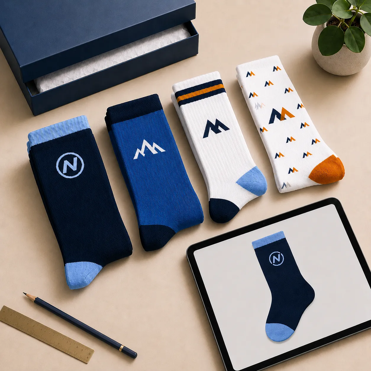 Custom logo socks made for real brand use
